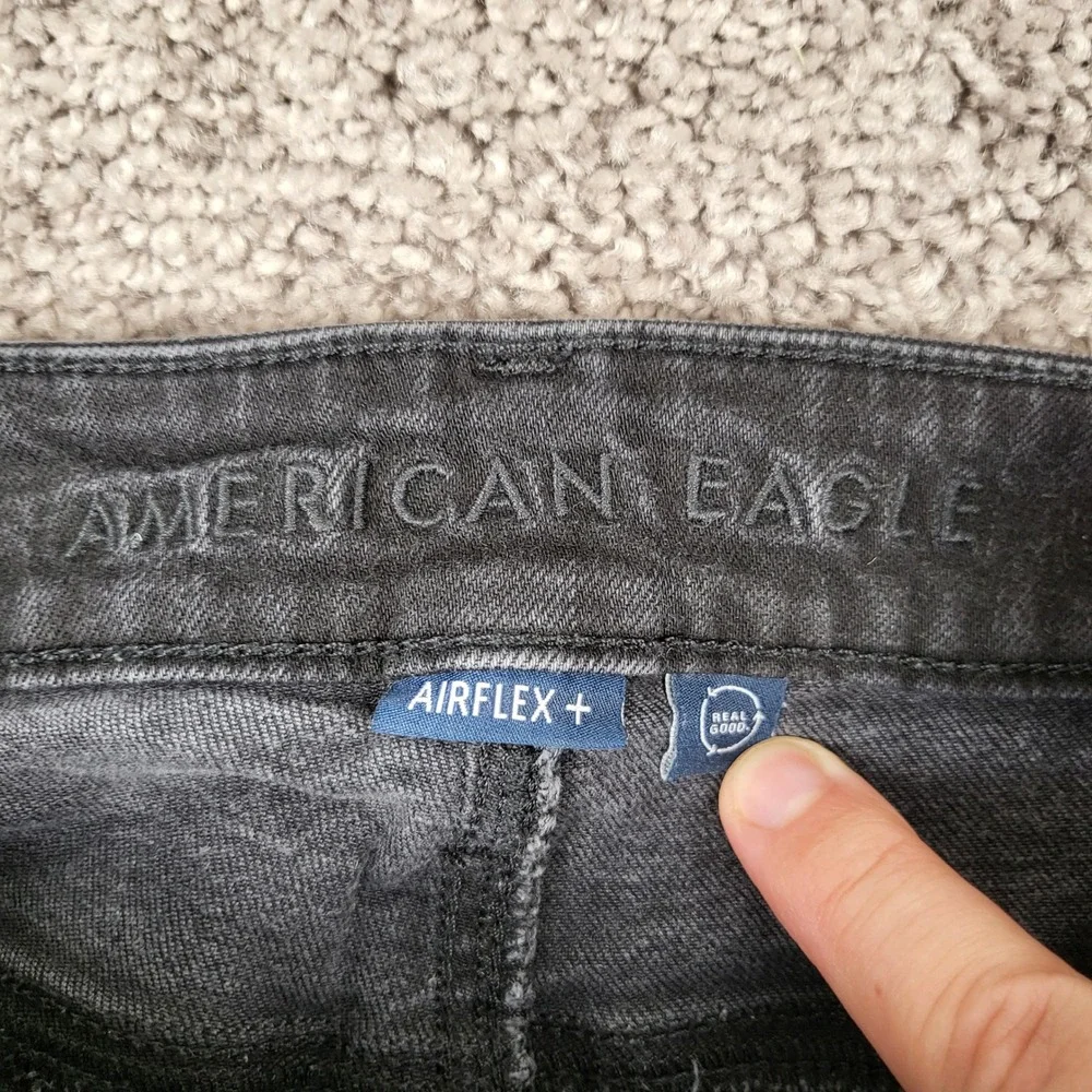 American Eagle Airflex+ Original Straight Jeans Mens 26x30 Black Good Stretch